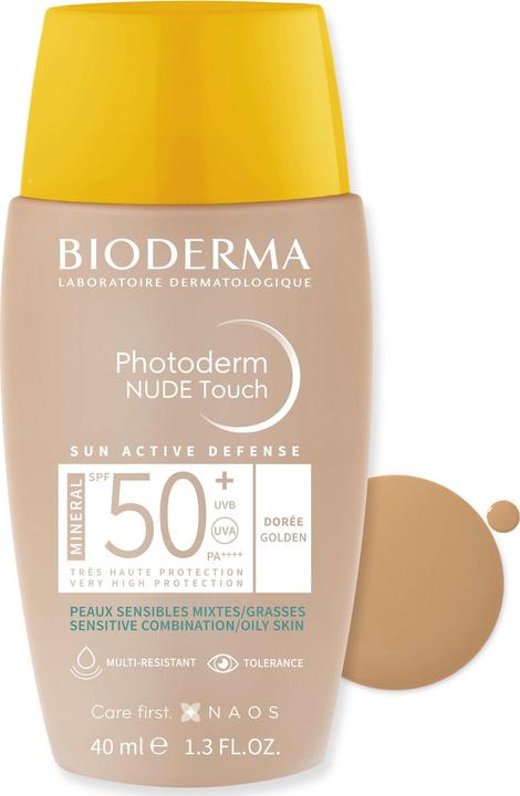 Bioderma Photoderm Nude Touch Mineral SPF50+ dorée (Sonnencreme Gesicht, SPF 50+, 40 ml)