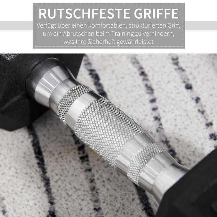 Actual product image Swisshandel24 Hexagon Dumbbells 2 Dumbbell Set Dumbbell Set Cast Iron Dumbbells Handle Knurled Weights Metal G (2 x 8 kg)
