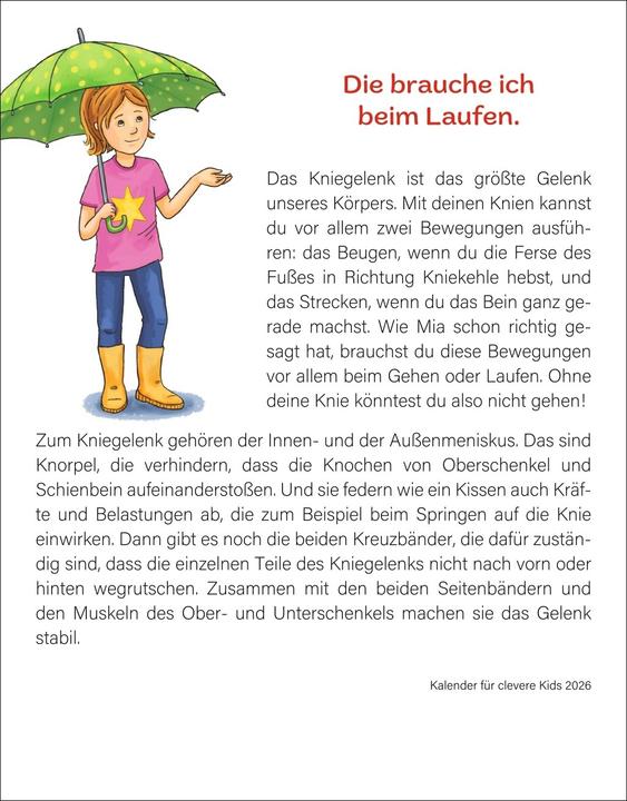 Produktbild Harenberg Kalender für clevere Kids Tagesabreisskalender 2026 (Deutsch)