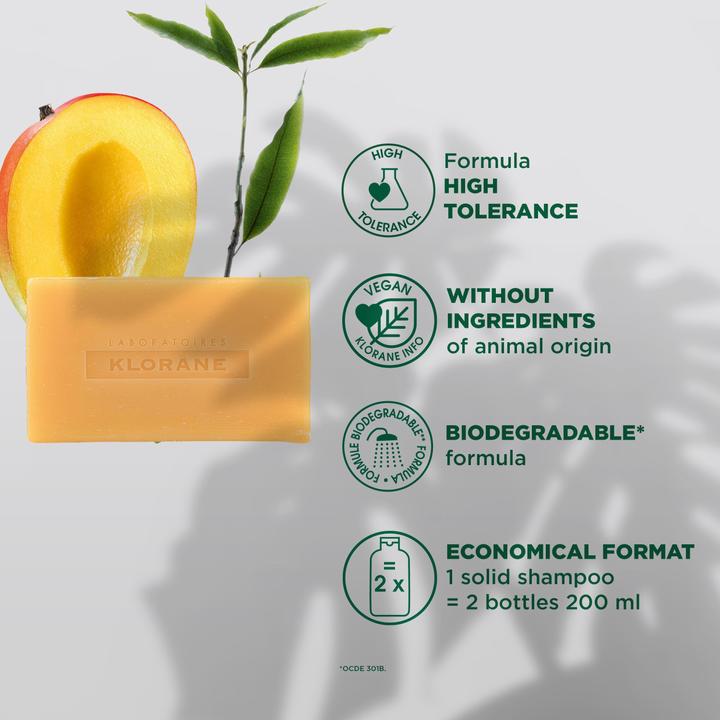 Actual product image Klorane Solid shampoo with mango (80 ml, Solid shampoo)