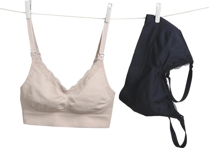Produktbild Vertbaudet 2er-Pack nahtlose Bustiers für Schwangerschaft und Stillzeit mit Spitze (XXL)