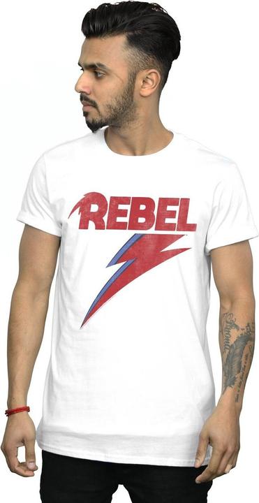 Actual product image David Bowie Mens Distressed Rebel T-Shirt (XXL)