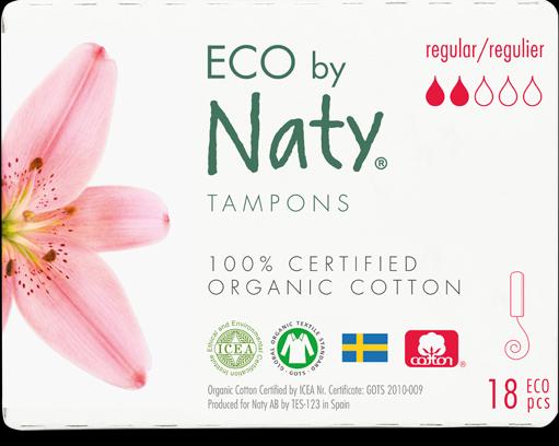 Actual product image Naty Organic Tampons Regular without applicator 18 pieces (18 x, Regular)