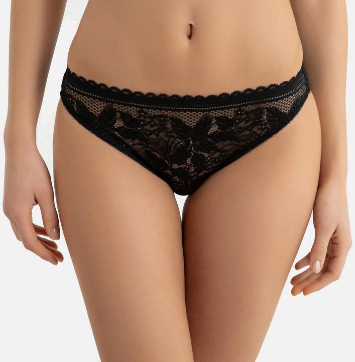 Image du produit La Redoute Collections Slip en microfibre avec détails en dentelle (40, Une unité par pack)