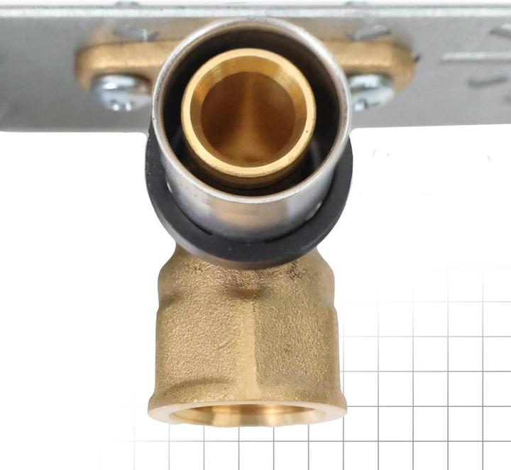 Actual product image Sanpro THPRESS Pressfitting single wall disc + mounting plate angled, size 20x2, dimension 73 - 153 m (Press connection)