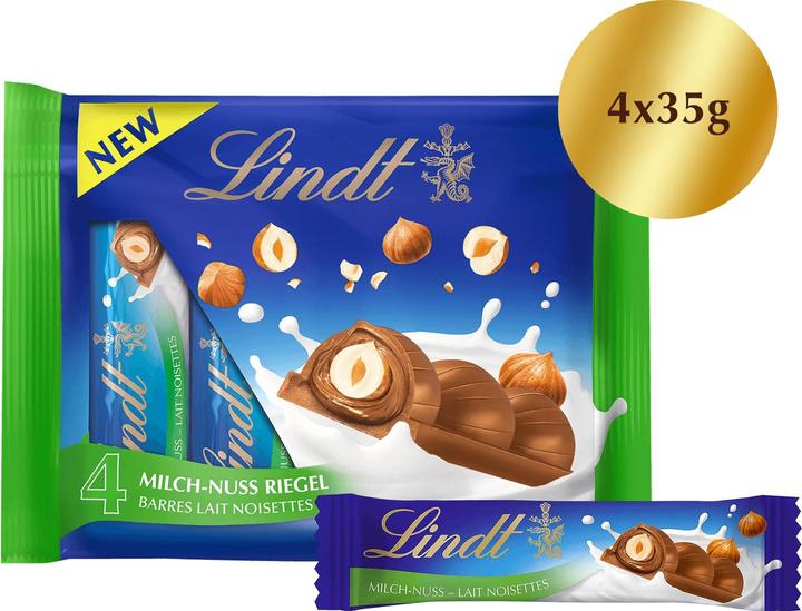 Actual product image Lindt Riegel Milch-Nuss 4 x 35 g (150 g)