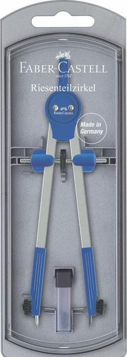 Actual product image Faber-Castell Lead compass, red, blue, black assorted, for circles up to Ø 340 mm