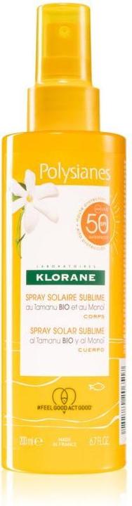 Actual product image Klorane Monoï & Tamanu (Sun spray, SPF 30, 200 ml)