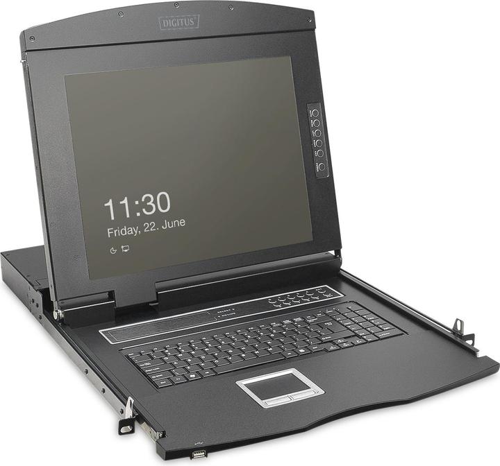 Digitus 19" HD LCD KVM Konsole, 8-Port Cat 5, US Tastatur