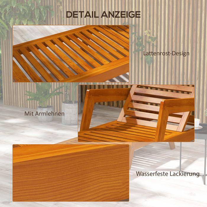 Immagine prodotto Swisshandel24 Lettino prendisole, lettino da giardino in legno, lettino Relax resistente alle intemperie, carico (66 cm)