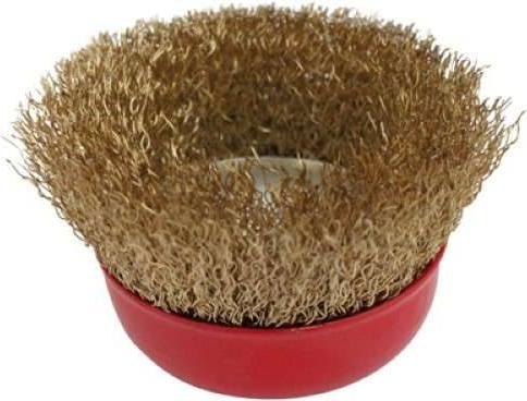 Image du produit Vorel Brosse boisseau Ø 75mm laiton M14 Brosse pour meuleuse d'angle