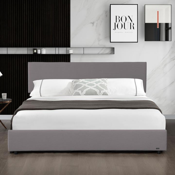 Produktbild Corium Polsterbett Juva mit Matratze und Bettkasten 180x200 cm Grau (180 x 200 cm)