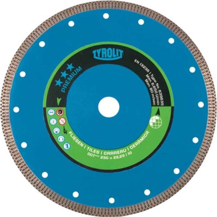 Image du produit Tyrolit Disque à tronçonner diamant Premium D. 180 mm perçage 22,23 mm Carrelages 10 mm