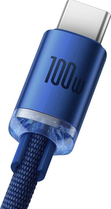 Image du produit Baseus Crystal Shine Series Fast Charging Data Cable USB to Type-C 100W 2m Blue (2 m, USB 2.0)