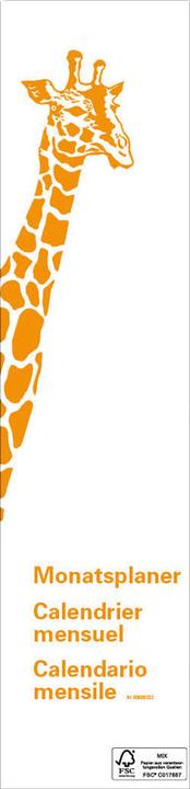 Produktbild Q-Connect Giraffen-Kalender (12 x 55 cm, Kein Einband, Deutsch, Französisch, Italienisch)