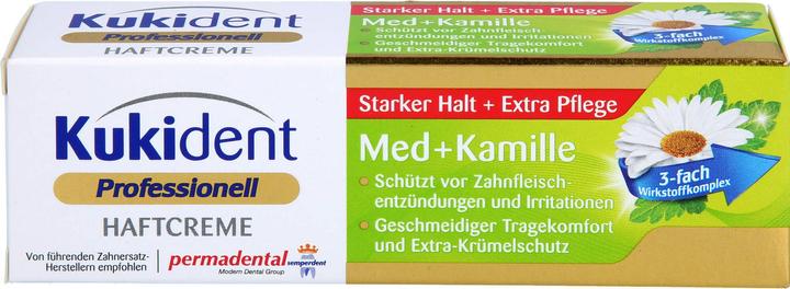 Kukident Haftcreme Med + Kamille extra starker Halt, 40 g Creme