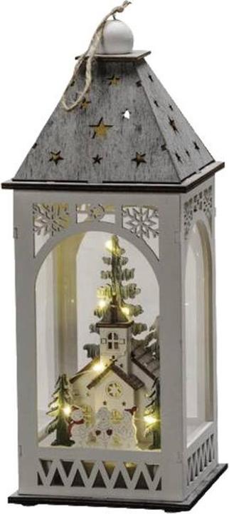 Actual product image Konstsmide LED Wooden Lantern with Church