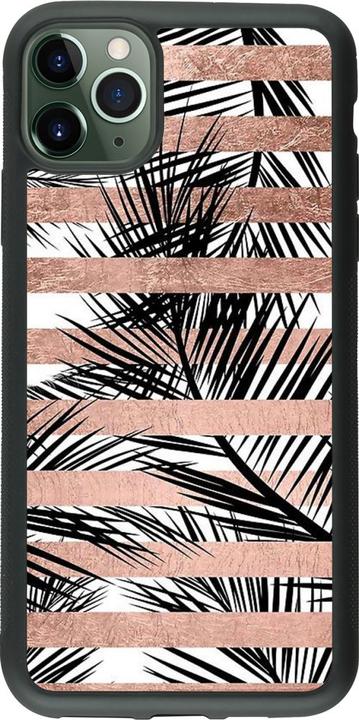 Produktbild PhoneLook Hülle Silikon schwarz Palm trees gold stripes (Apple iPhone 11 Pro Max)