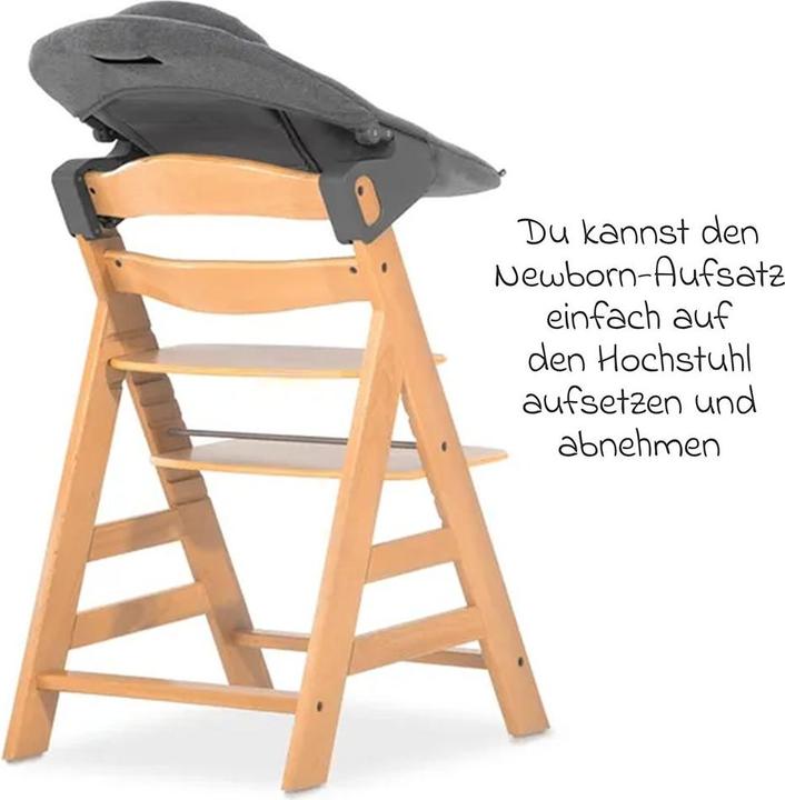 Actual product image Hauck Highchairs Alpha Plus Nature XXL Newborn Set - Highchair + 2in1 (Highchair)