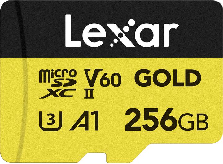 Lexar MicroSDXC Gold-serie UHS-II 256 GB V60 (256 GB, microSDXC, U3, UHS-II)