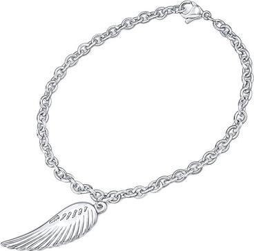 Actual product image Silvego Fine steel bracelet with Angel Wing pendant KMMB69550