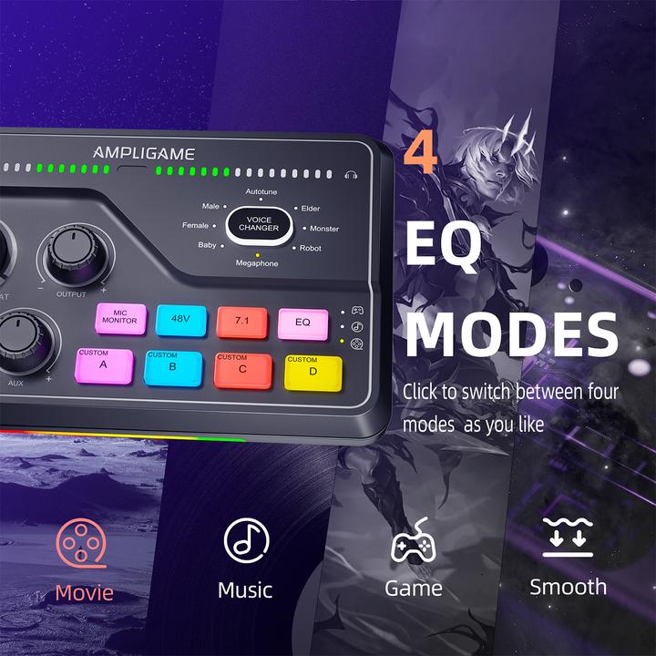 Actual product image Fifine Gaming Audio Mixer SC8