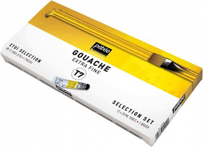 Actual product image Pebeo T7 Extra Fine Gouache Selection Set 12 tube (20 ml)