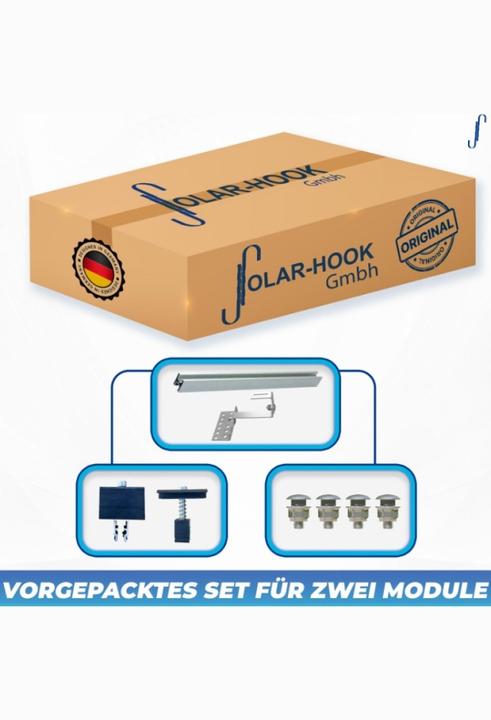 Produktbild Solar Hook Montagepaket Ziegeldach für 2 Module (Solaranlage Montagematerial)