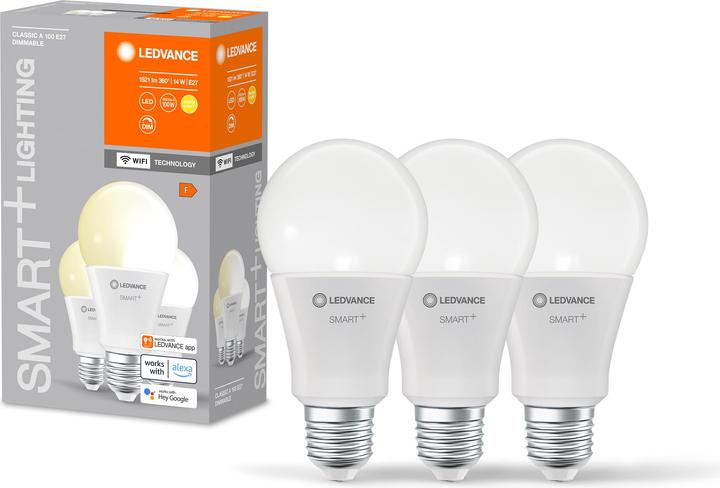 Image du produit Ledvance Smart+ Wifi Classic (E27, 14 W, 1521 lm, 3 x, F)