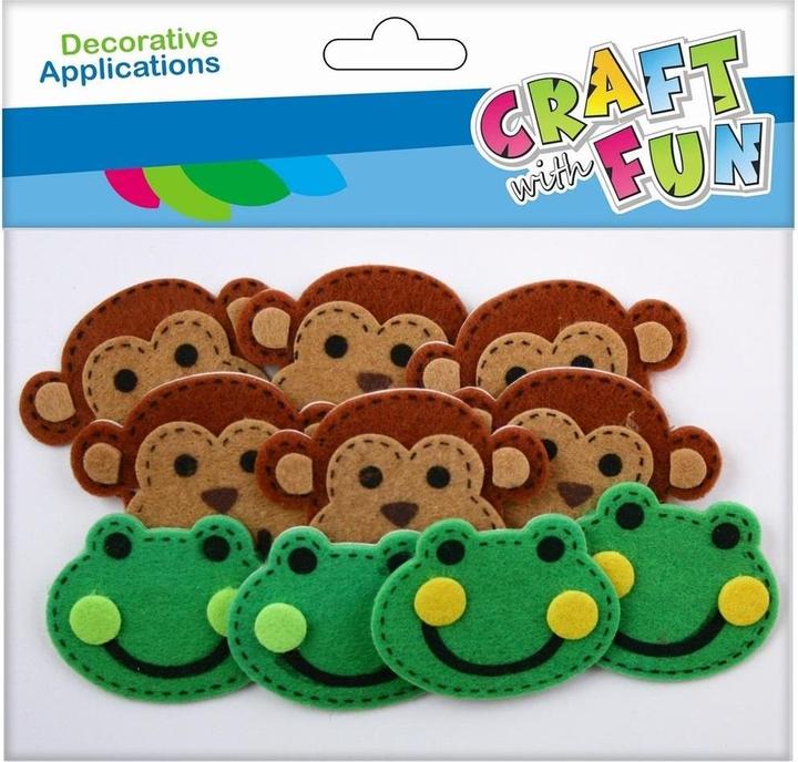 Actual product image Craft with Fun Selbstklebender Filzfrosch und Affe, 10 Stück