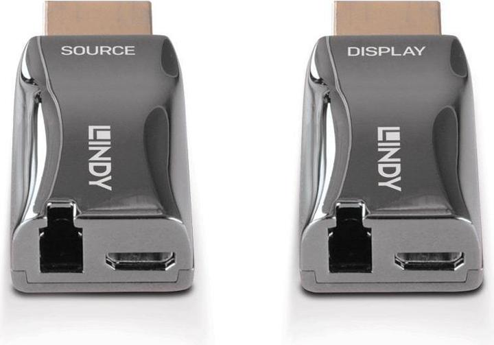 Actual product image Lindy 300m HDMI 4K60 fibre optic dongle extender (0.02 m, HDMI)