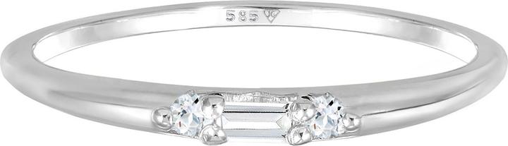 Elli PREMIUM Ring Topas Verlobung Beisteckring 585er Weissgold (58, 950 Palladium)