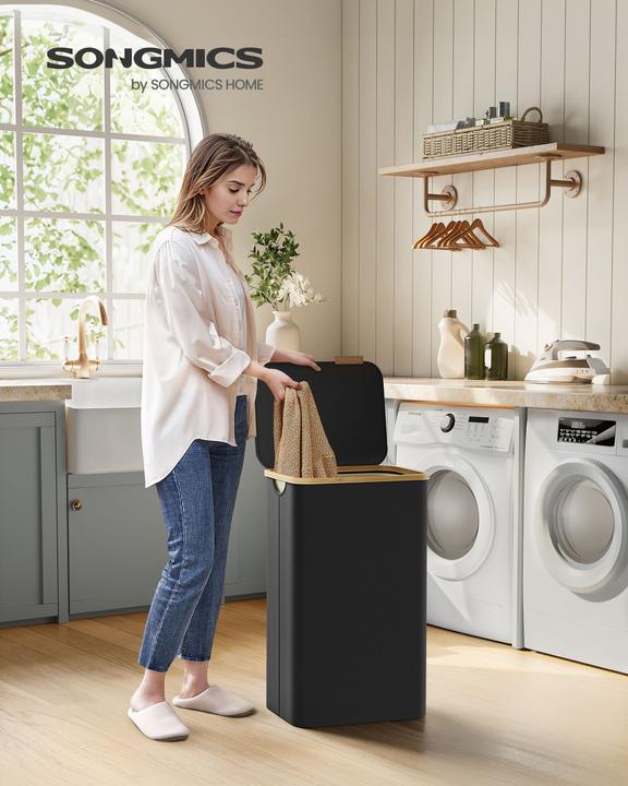 Image du produit Songmics Panier à linge 90 l, noir (90 l)