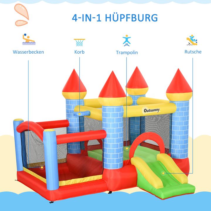 Actual product image Outsunny Bouncy castle with slide and pool