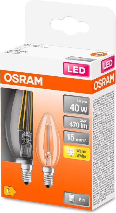 Produktbild Osram Led Retrofit Classic B (E14, 4 W, 470 lm, 2 x, E)