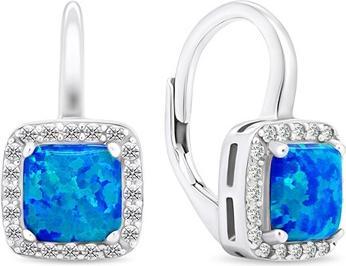 Actual product image Brilio Silver - Elegant silver earrings with synthetic opals EA366WB (Synthetic stones)