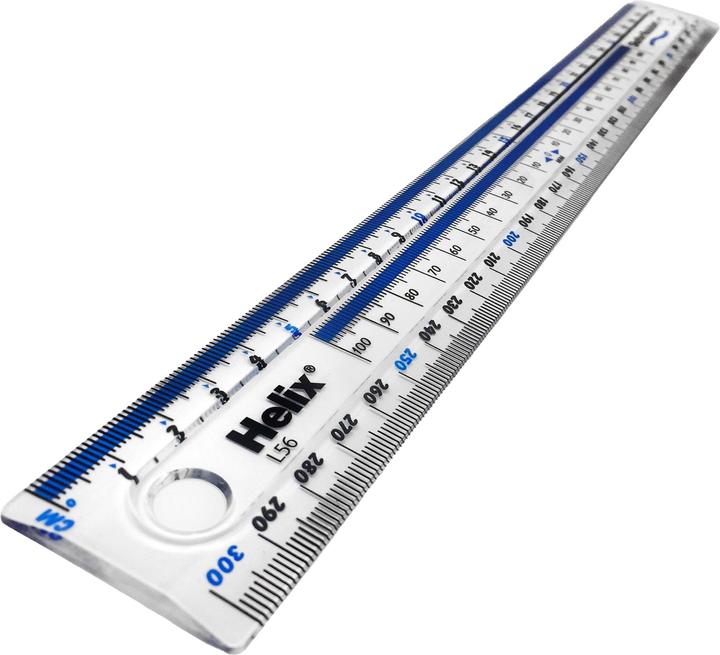 Actual product image Helix Clear Plastic Ruler (300 mm)