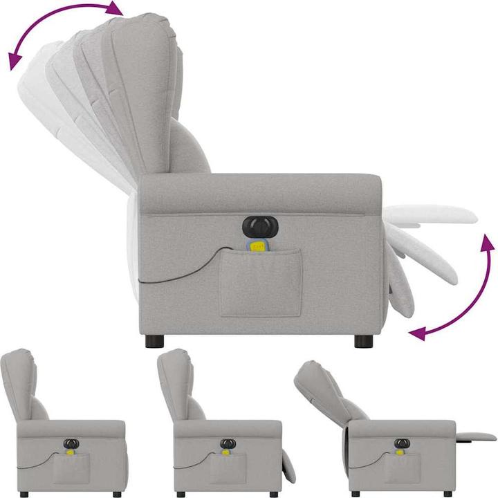 Image du produit VidaXL Fauteuil de massage électrique Tissu gris nuage