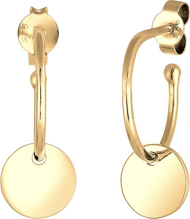Produktbild Elli Creolen mit Stecker und Plättchen Design (Sterling Silber)