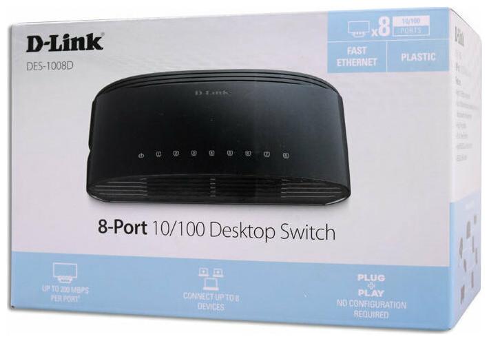 Actual product image D-Link DES 1008D - Switch - unmanaged - 8 x 10/100 (8 Ports)
