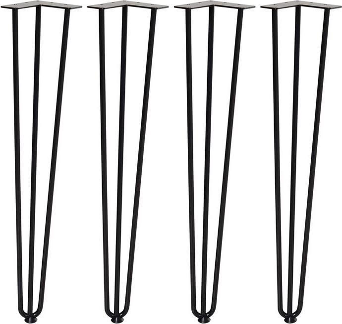 Swisshandel24 Tischbeine, 4er-Set Tischfüsse, Möbelfüsse aus Stahl 12 x 12 x 72 cm Schwarz