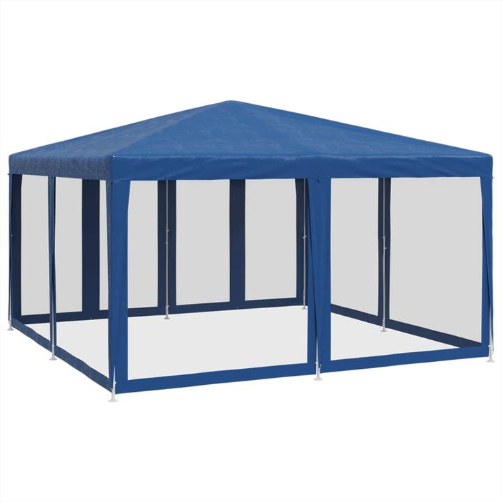 Image du produit VidaXL Partyzelt Pavillon Festzelt mit 8 Mesh-Seitenteilen Blau 4x4m HDPE (400 cm, 400 cm)