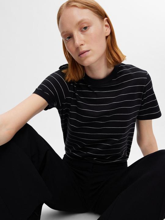 Image du produit Selected Femme T-shirt en coton rayé (XS)