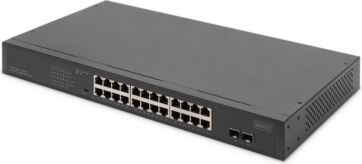 Produktbild Digitus 24-Port Gigabit Netzwerkswitch, 19 Zoll, unmanaged,2 Uplink Ports, SFP (24 Ports)