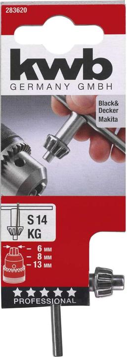 Actual product image kwb Drill chuck key S14 KG 6/8/13 mm