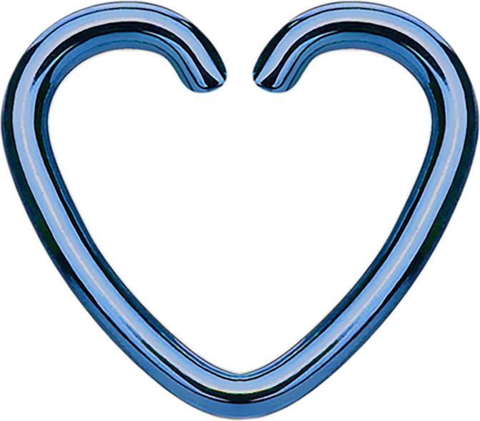 Immagine prodotto Star Piercing Anello Micro Piercing Cuore blu con rivestimento in titanio (Acciaio chirurgico 316L, senza ottone)