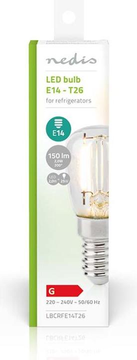 Actual product image Nedis Fridge lamp | LED | E14 | 2 W | T26 (E14, 2 W, 150 lm, 1 x, G)