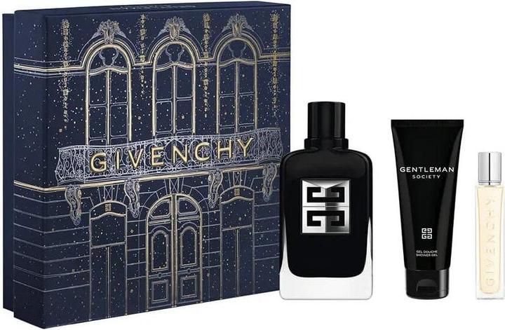 Actual product image Givenchy Christmas Box Gentleman Society Silver 100ml Shower Gel 75ml Travel Spray 12.5ml (Manicure set)