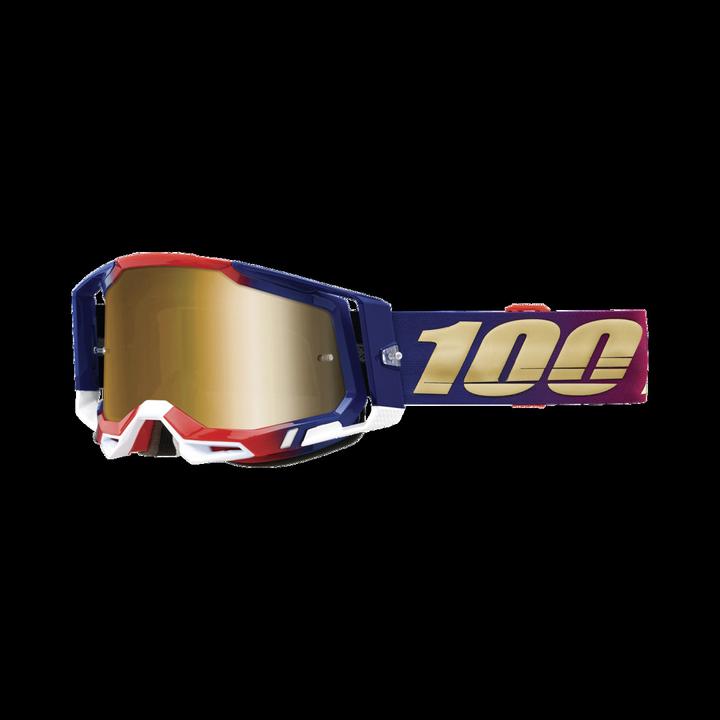 Produktbild 100% Racecraft 2 Goggle United - True Gold Mirror (Blau, Red, True Gold Mirror)