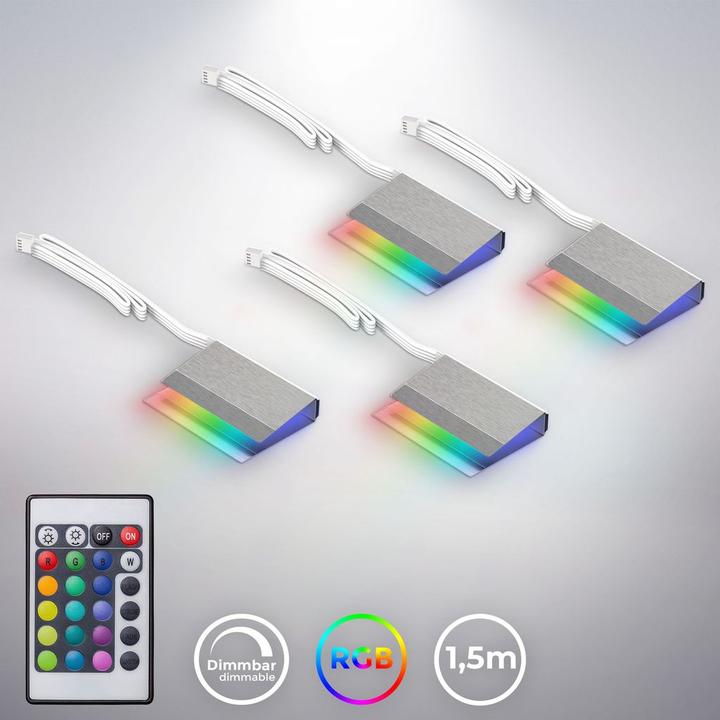 Image du produit B.K.Licht Éclairage LED de la tablette en verre, set de 4